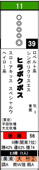 チェック0218土曜東京２Rヒラボク