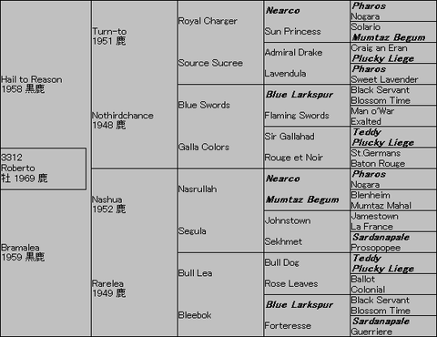 Roberto 5代血統表