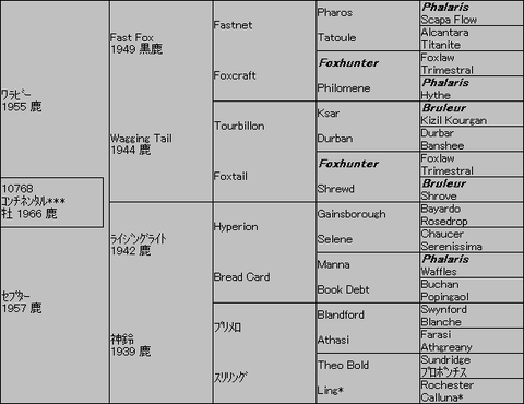 コンチネンタル5代血統表