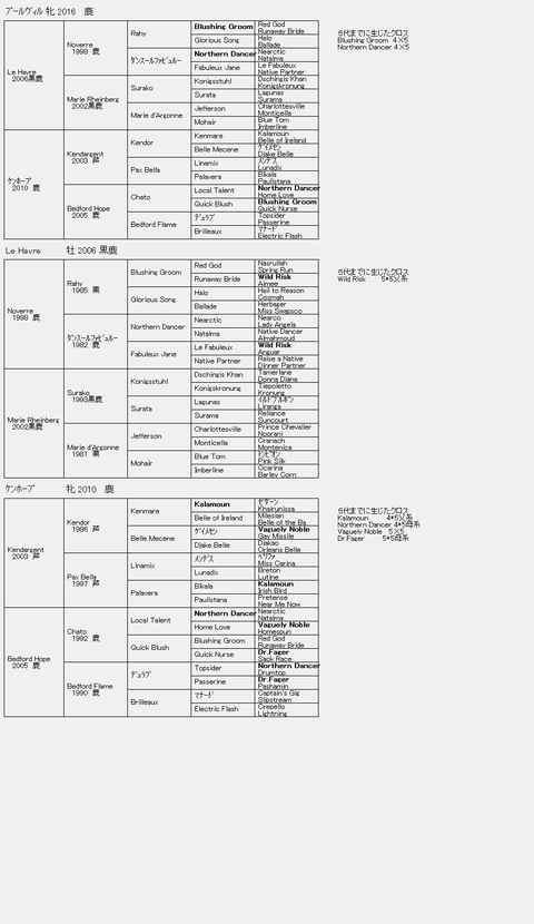 プールヴィル6代血統表