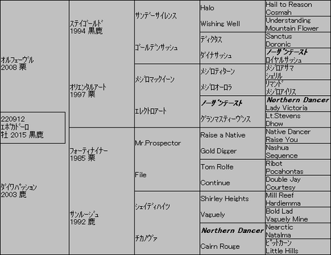 エポカドーロ5代血統表