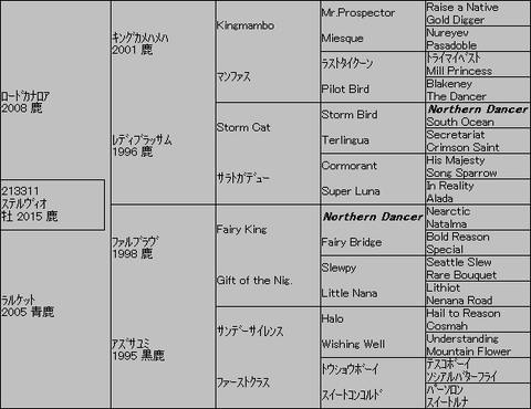 ステルヴィオ5代血統表
