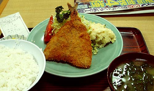 アジフライ定食@動坂食堂