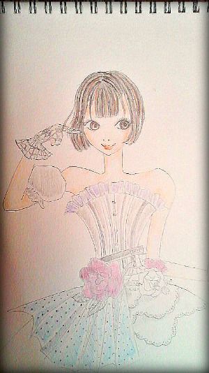 女の子のイラスト 消しゴムはんこ がーる