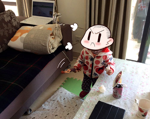 喜ぶシャオシャオちゃん