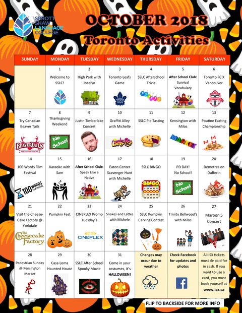 SSLC-tronto-october-20118-activities