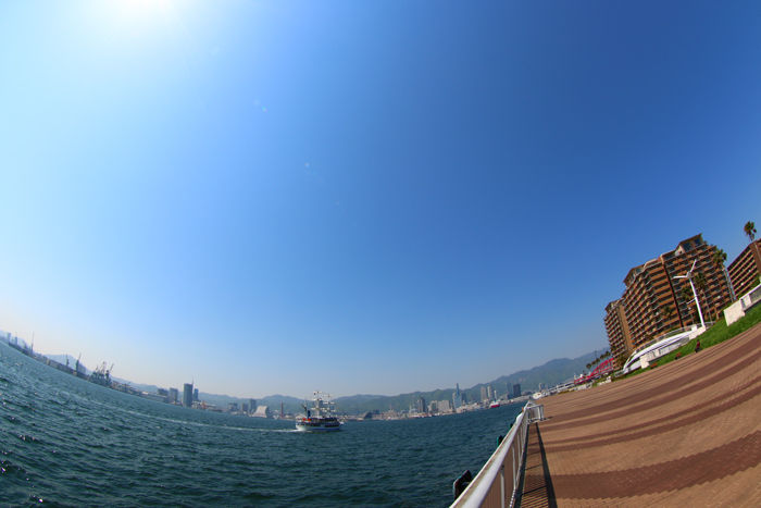 兵庫・中央区・【魚眼風景】ポーアイしおさい公園20150427-8