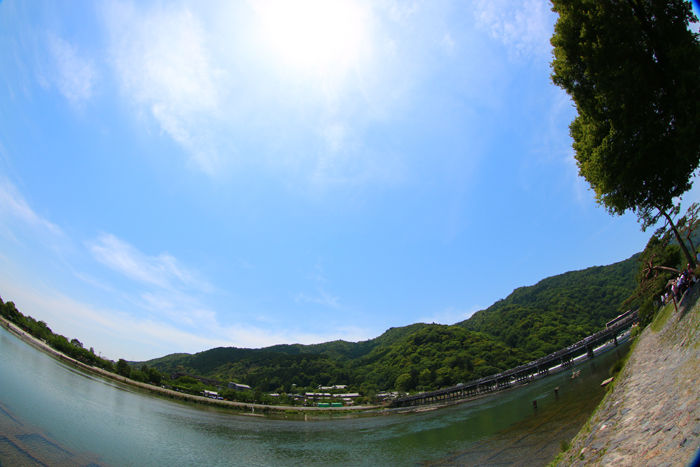 京都・右京区・【魚眼風景】渡月橋界隈20150527-1