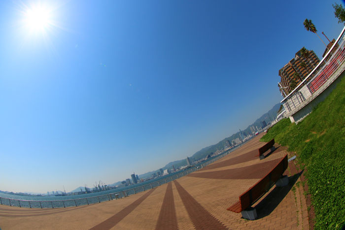 兵庫・中央区・【魚眼風景】ポーアイしおさい公園20150427-3