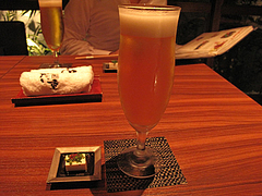5明太子:ビールとお通し@元祖博多めんたい重