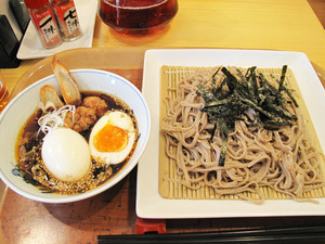 6つけ蕎麦750円+半熟玉子100円@つけ蕎麦かんた