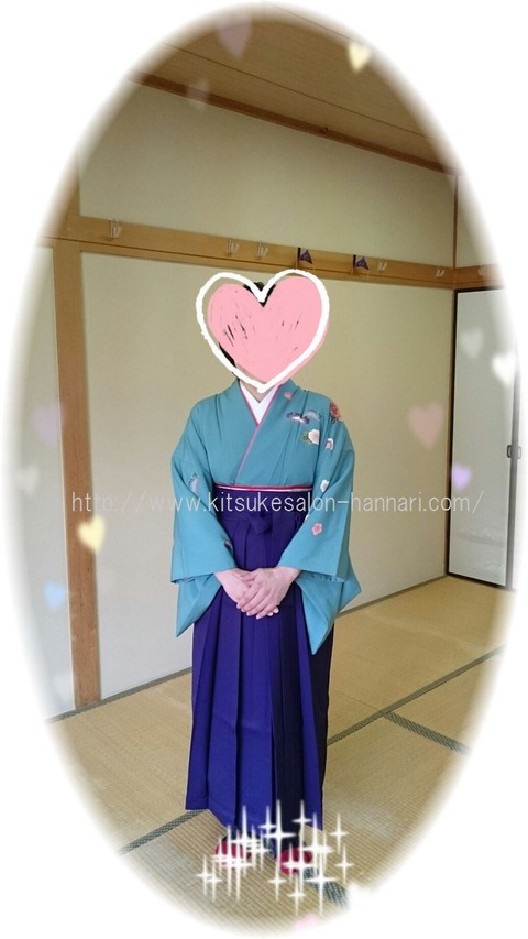 文京区本郷出張着付け・小学校卒業式女袴・前姿A