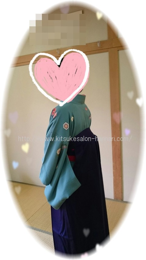 文京区本郷出張着付け・小学校卒業式女袴・後姿A