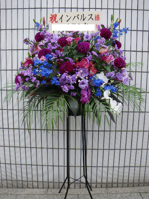 花ギフト|フラワーギフト|誕生日 花|カノシェ話題|スタンド花|ウエディングブーケ|花束|花屋|紫15045