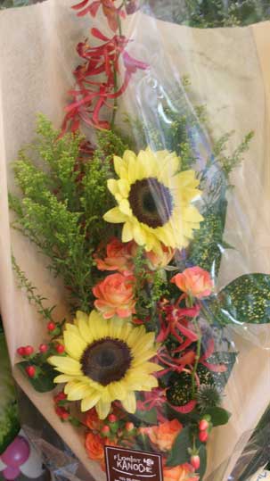 花ギフト|フラワーギフト|誕生日 花|カノシェ話題|スタンド花|ウエディングブーケ|花束|花屋|ヒマワリ