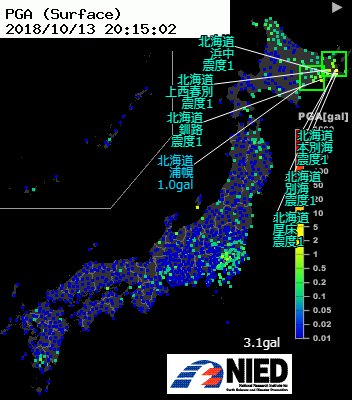 カムチャツカ半島付近
