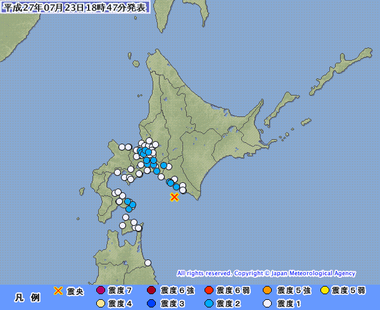 浦河沖 7月23日1843地震