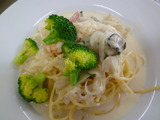 シーフードのクリームパスタ