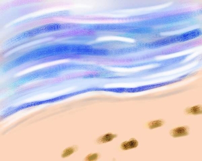 砂浜の足あと