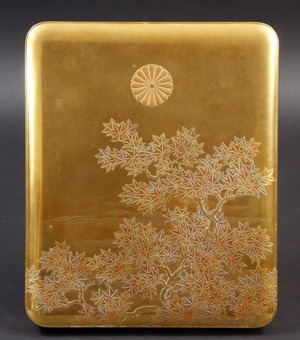 【骨董品】蒔絵手箱 檜扇紋散蒔絵手箱 文化遺産オンライン