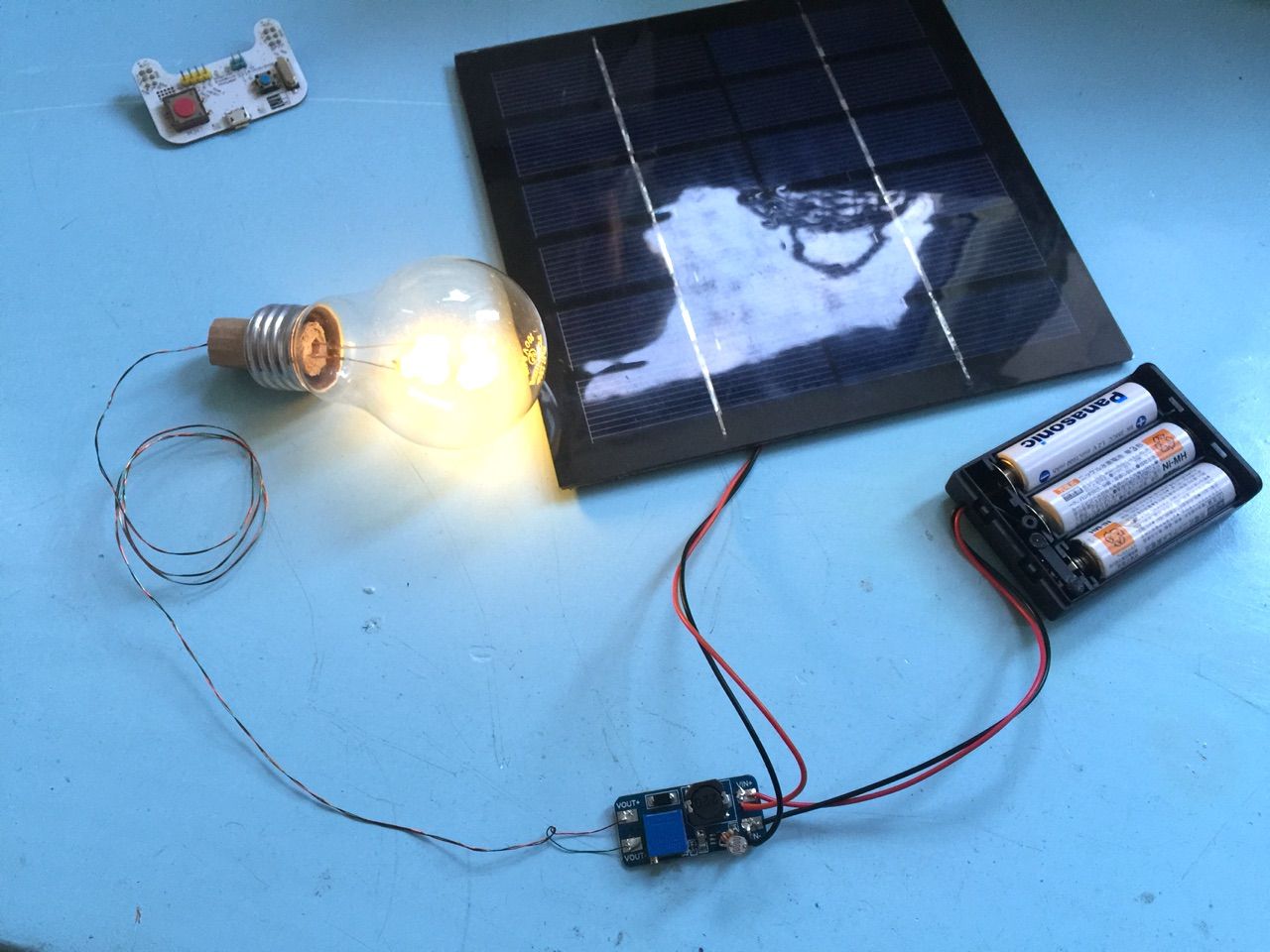 再利用電球を太陽電池で光るように改造してみた