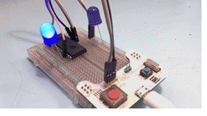 mbedねこちゃんで2つのLEDを交互にチカチカさせる