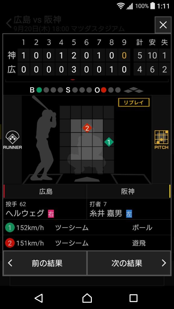 ヘルウェグ20180920投球1