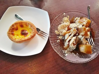 エッグタルトにワラビ餅