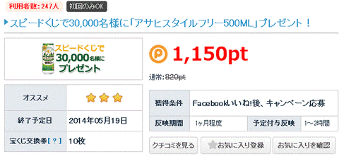 ポイントタウン スピードくじ