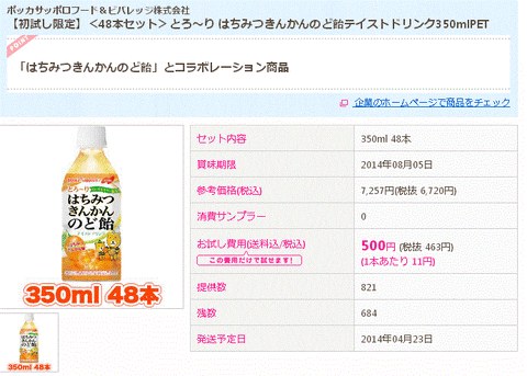 ちょっプル はちみつきんかんのどあめジュース