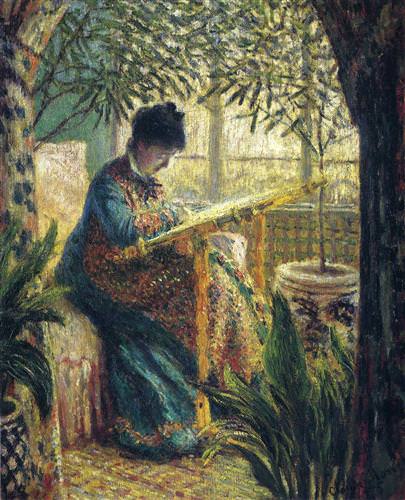 Madame Monet Embroidering1875