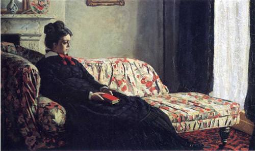 Meditation, Madame Monet Sitting on a Sofa1871