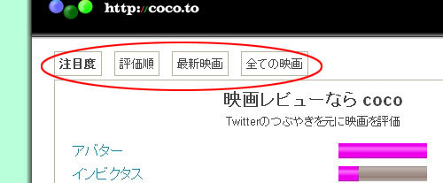 注目度・評価順・最新映画・全ての映画 coco.to