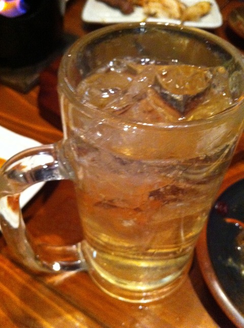 梅酒の炭酸割り。