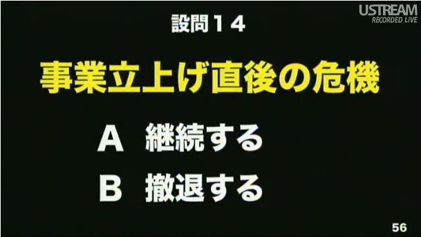 設問14 事業立ち上げ直後の危機 第2回ソフトバンクアカデミア公開講義61