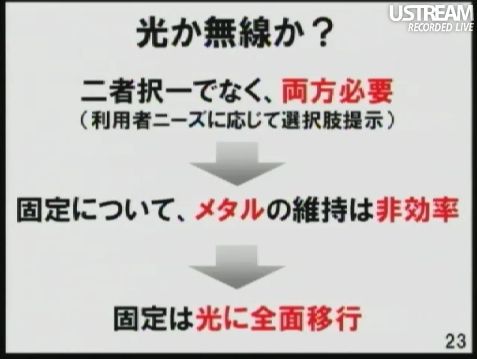 光か無線か?二者択一ではなく、両方必要 孫正義社長記者会見58