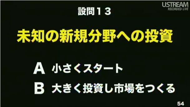 設問13 未知の新規部門への投資 第2回ソフトバンクアカデミア公開講義59