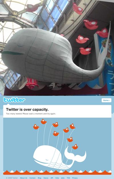 実物と比べてみました。阿佐ヶ谷七夕祭り ツイッターのクジラ8 asagaya fail whale8
