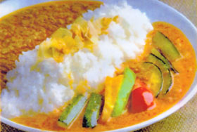 ダブルカレーライス(カレー2種類) だいすき日本(ネパール創作料理)のメニュー3