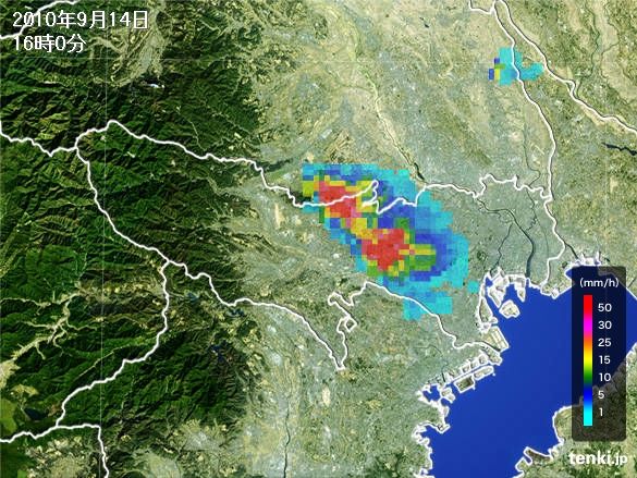 東京の雨雲の動き