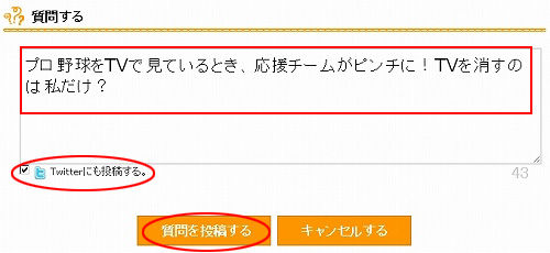 質問を記入しているところ meeda.jp6