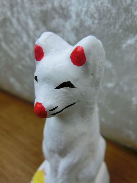 今戸焼　鉄砲狐 8体セット②／ キツネ 焼物オブジェ 宗教美術 folkart 今戸焼 鉄砲狐 8体セット②／ キツネ 焼物オブジェ 宗教美術 folkart