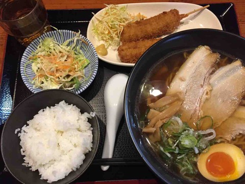 『ら~めん石亭』串かつランチ