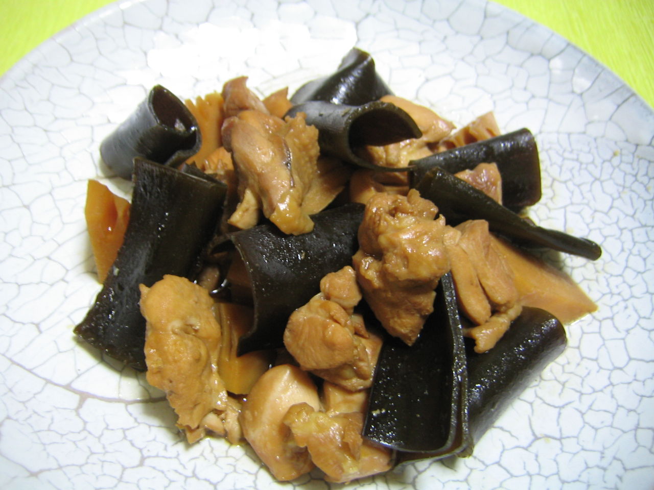 昆布と鶏肉の煮物