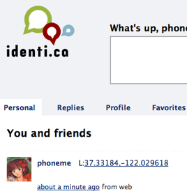 Locate It: identi.ca