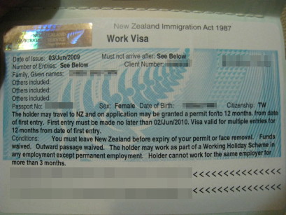 NZ work visa