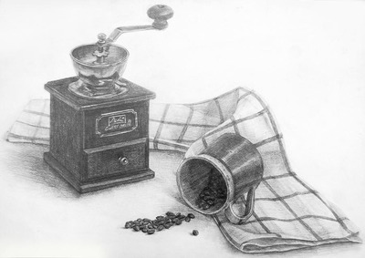 油彩画　コーヒーミル コーヒーミル｜やっぱり！水彩画