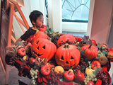 ハロウィンかぼちゃと息子