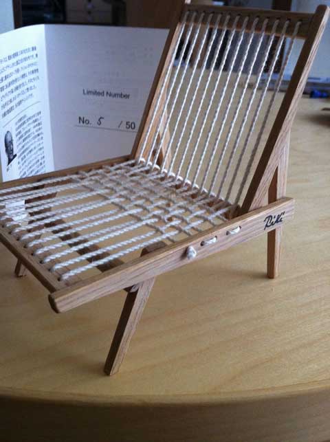 メトロクス　渡辺力　ひもイス　直筆サイン入ミニチュア 渡辺力氏のひも椅子ミニチュアと目コピ自作品 : 建築デザイン室 blog