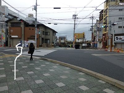 056 分岐(渡って左折)